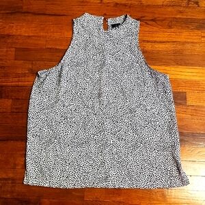 🍁Worthington Womens Black and White High Neck Sleeveless Blouse